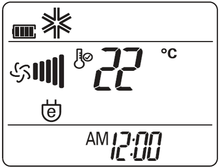 علامت e روی صفحه نمایش ریموت کنترل کولر گازی ال جی