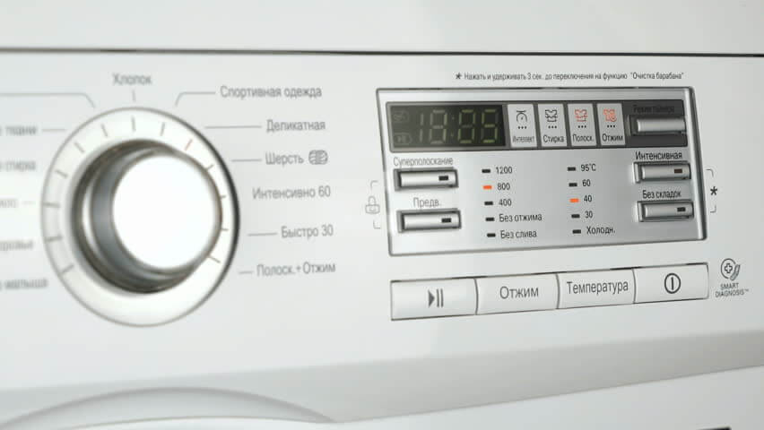 تنظیمات شستشوی ماشین لباسشویی